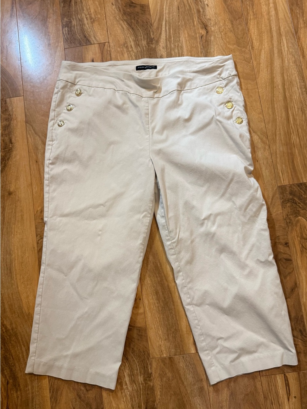 Beige Capri  Stretch Fabric